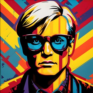 Retrato Pop Art, medio cuerpo, Colorido, gráfico, Matinal, al estilo de Andy Warhol, Roy Lichtenstein, Robert Rauschenberg, Jasper Johns, Keith Haring 3