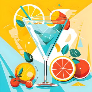 Cartel de limones, cócteles con limones, menta 1