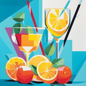 Cartel de limones, cócteles con limones, menta 3