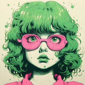 Risografía de una tierna niña 3