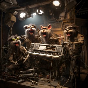 animatronics de animales espeluznantes, peludos y rotos interpretando música en un escenario 4