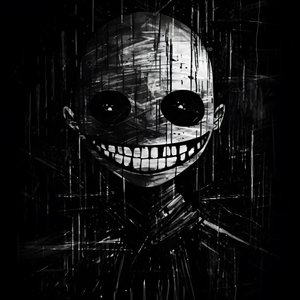 la cara sonriente se dibuja en papel negro 1