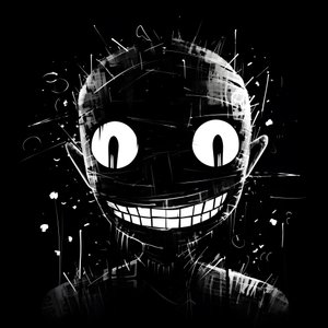 la cara sonriente se dibuja en papel negro 2