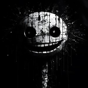 la cara sonriente se dibuja en papel negro 3
