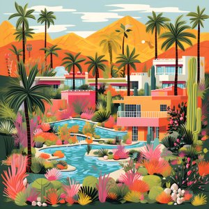 ilustración detallada de Palm Springs 2