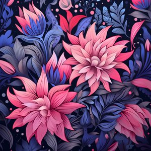 un ramo de flores en rosa y azul 1