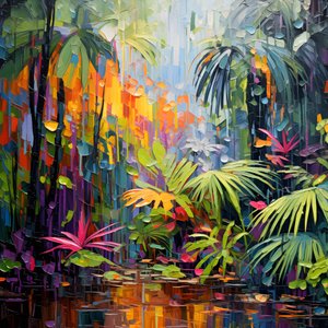 una selva lluviosa y colorida 3