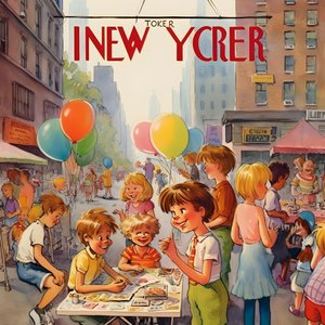 farbenfrohes new yorker portada caricatura vintage gag 2