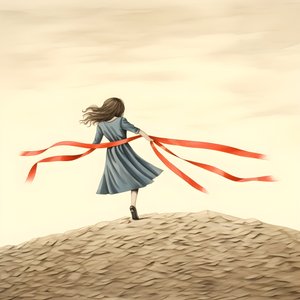dibujo ingenuo de una niña con una cinta bailando 2 de Kurt Heppke