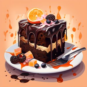 tarta de chocolate, caramelo y ruibarbo 1