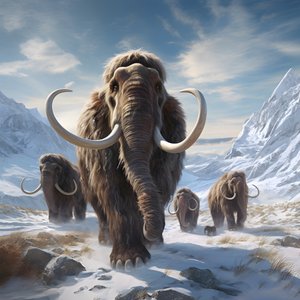 manada de mamuts lanudos en la tundra 2