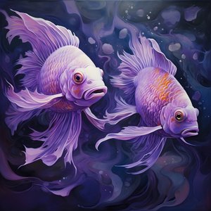 dos peces de color púrpura 2