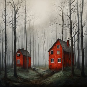 dos casas rojas en el bosque 1