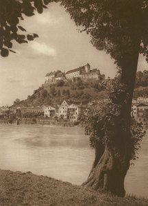 Burghausen an der Salzach; Burghausen en el Salzach (foto en blanco y negro)