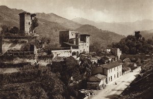Italia: Castillo de Verrucola, Fivizzano (foto b/n) de Kurt Hielscher