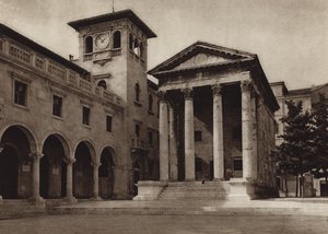 Italia: Polo, Templo Augusteum (foto b/n) de Kurt Hielscher