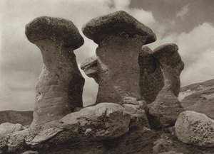 Rumanía: "Babele" en las montañas de Bucegi (foto en blanco y negro) de Kurt Hielscher