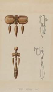 Broche y pendientes, ca. 1936