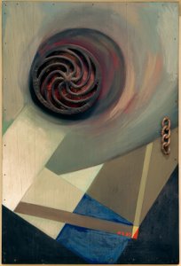 Merzbild con cadena de Kurt Schwitters