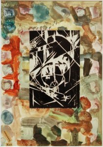 Sin título (Collage con xilografía sobre pintura abstracta) de Kurt Schwitters
