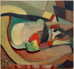 Relieve con pie rojo de Kurt Schwitters