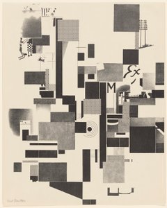 Sin título, nº 2 de 6 del portafolio Merz 3. Kurt Schwitters 6 litografías. Carpeta Merz. Primer portfolio de la editorial Merz (Merz 3. Kurt Schwitters 6 lithos. Merz Portfolio. First Portfolio of the Merz Publisher) de Kurt Schwitters