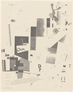 Sin título, nº 6 de 6 del portafolio Merz 3. Kurt Schwitters 6 litografías. Carpeta Merz. Primer portfolio de la editorial Merz (Merz 3. Kurt Schwitters 6 lithos. Merz Portfolio. First Portfolio of the Merz Publisher) de Kurt Schwitters