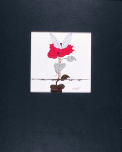 Blossoming Angel, 2005 (lápiz de color y tinta negra sobre papel)