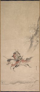 Un samurái a caballo, siglo XVII de Kusumi Morikage