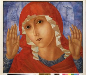 La Virgen de la Compasión. Pintura de Kuzma Sergeevich Petrov Vodkin (Petrov-Vodkin) (Kouzma Petrov Vodkin) (Petrov-Vodkin) (1878-1939), óleo sobre lienzo de Kuzma Sergeevich Petrov Vodkin