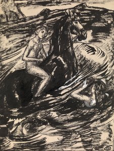 Ilustración para La princesa de la marea de Mikhail Lermontov de Kuzma Sergeevich Petrov Vodkin
