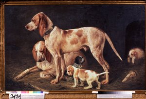 Familia de Diana. Pintura de Alexander Kirillovich Gorbunov (1855-1912), óleo sobre lienzo