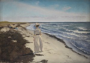 Dama en la playa de Karrebæksminde, Zelanda de Laurits Andersen Ring