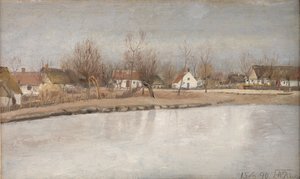El estanque del pueblo en Ring, Zelanda de Laurits Andersen Ring