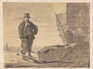 Pescador fumador con carretilla de L.F.H. Andrau