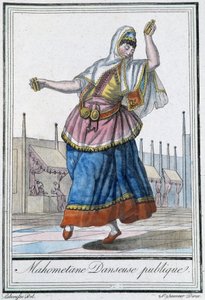 Bailarina pública mahometana - en “Encyclopédie des voyages” de J. Grasset St Sauveur, ed. Deroy, París de L.F. Labrousse