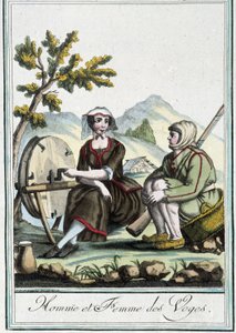 Hombre y mujer de los Vosgos - en “Enciclopedia de Viajes” de J. Grasset St Sauveur, Deron, París