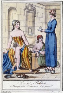 Baños públicos para mujeres turcas - en Encyclopedia of travels por J. Grasset St Sauveur, Deroy, París