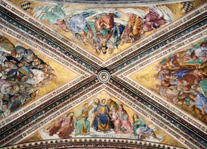 Bóveda con frescos de Giovanni da Fiesole conocido como Fra Angelico y Luca Signorelli, Capilla de la Madonna di San Brizio, Catedral de Orvieto. Italia