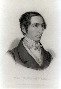 Retrato de Carl Maria von Weber (1786-1826) compositor alemán de L. Holle