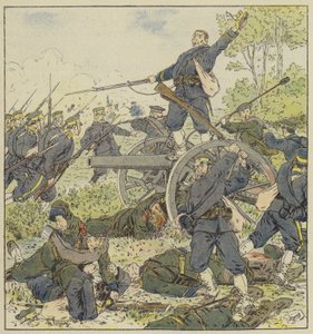 Batería rusa tomada a la bayoneta por la infantería japonesa de L. Malespine