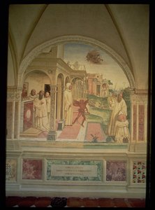 La flagelación de San Benito, de la Vida de San Benito de L. Signorelli