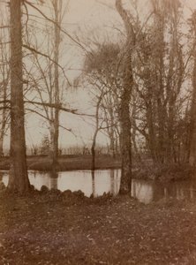 Álbum de la Primera Guerra Mundial en Friuli-Venecia Julia: el estanque en el parque de Villa Brazza, Hospital de guerra n. 17, Soleschiano Manzano de L. Verdiani
