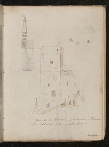Estudio de una pata de mesa, estudio arquitectónico, ?Tour de la glacine - Aviñón - Francia de Lady Butler