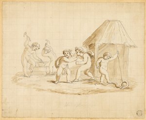 Putti representando escenas mitológicas