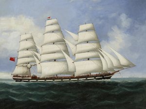 El mercante "Loch Long" a toda vela en alta mar