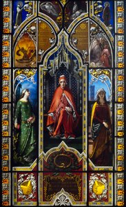 El triunfo de Dante, vitral de Giuseppe Bertini, Museo Poldi Pezzoli, Milán, Lombardía, Italia