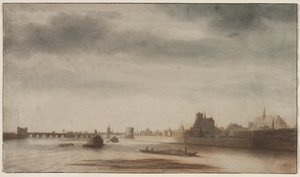 Vista de Orleans desde el Loira, c. 1670 de Lambert Doomer