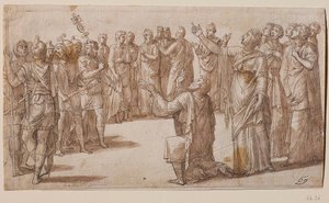 Augusto y la Sibila Tiburtina, ca 1547 de Lambert Lombard