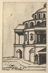 Vista parcial de un edificio [Templum Isaiae Prophetae] de la serie 